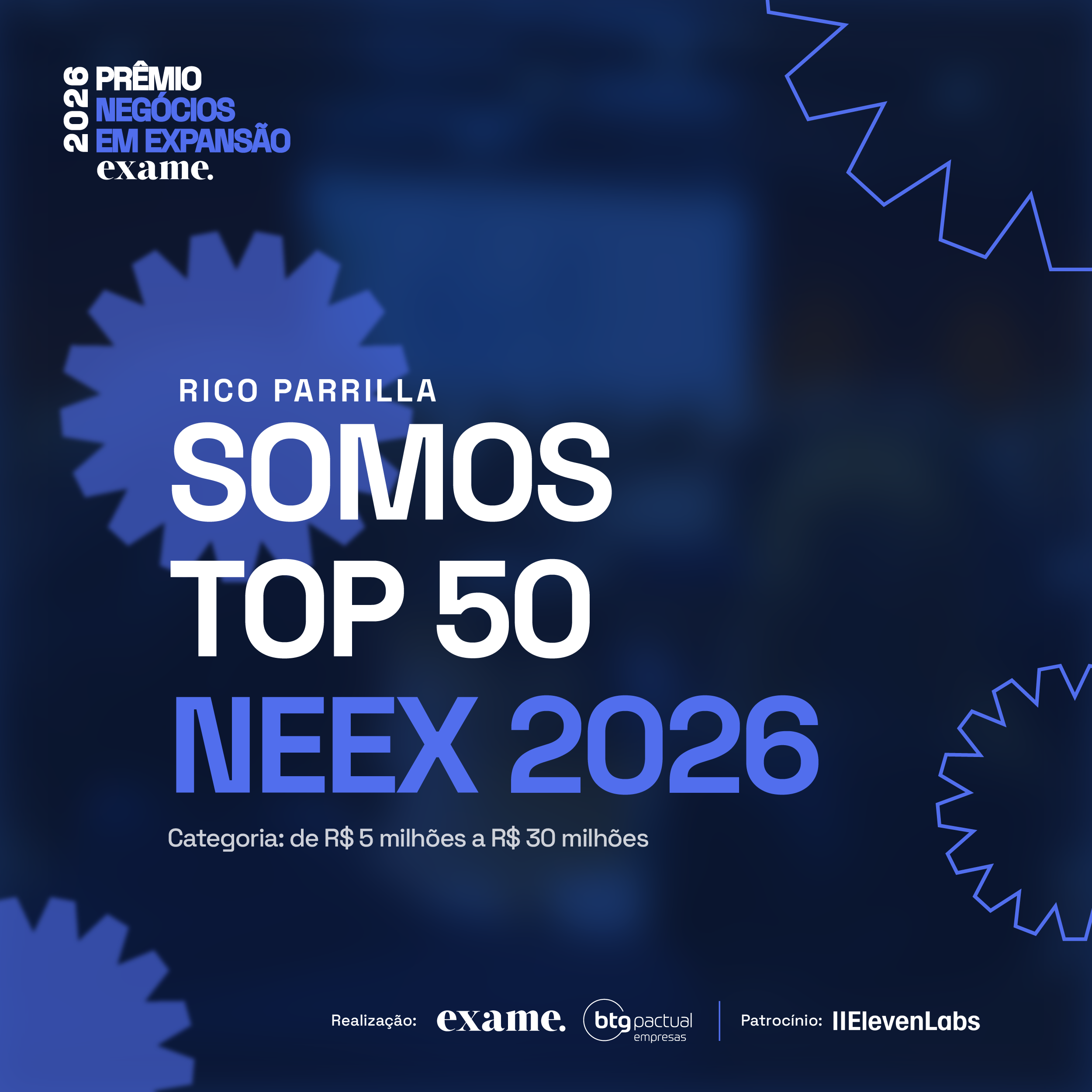 Rico Parrilla é destaque no Ranking EXAME Negócios em Expansão 2026